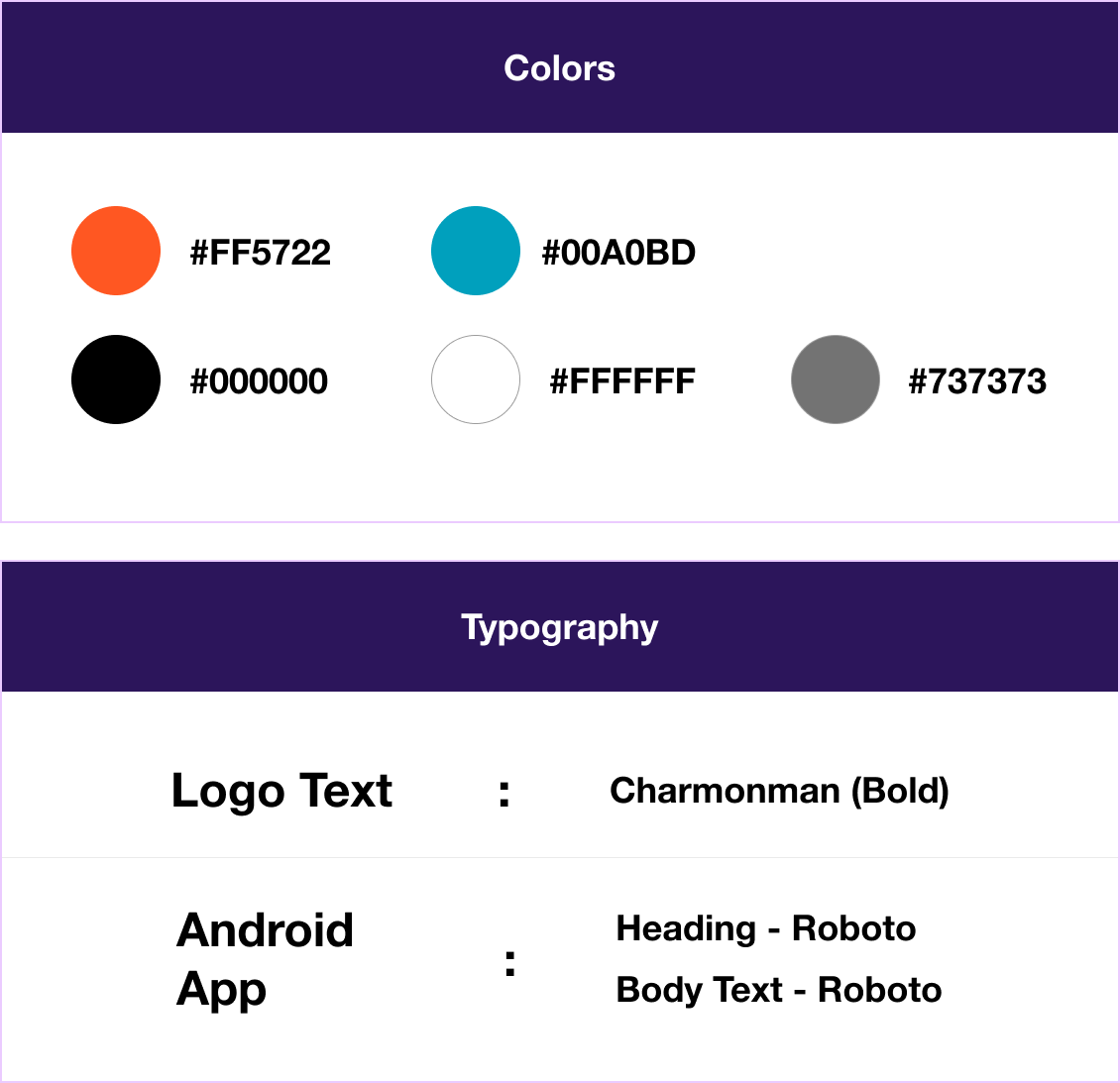 Image
                  showing the color palette and typography.