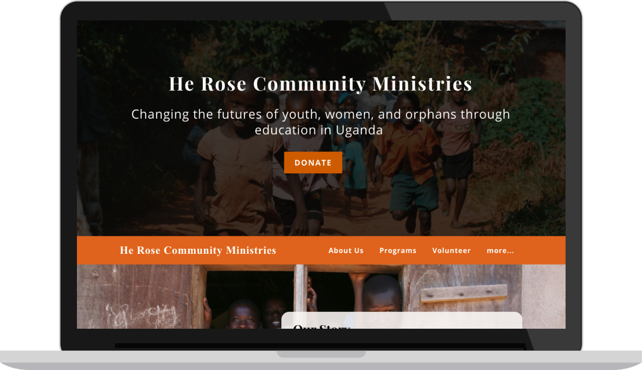 Image of He Rose homepage.